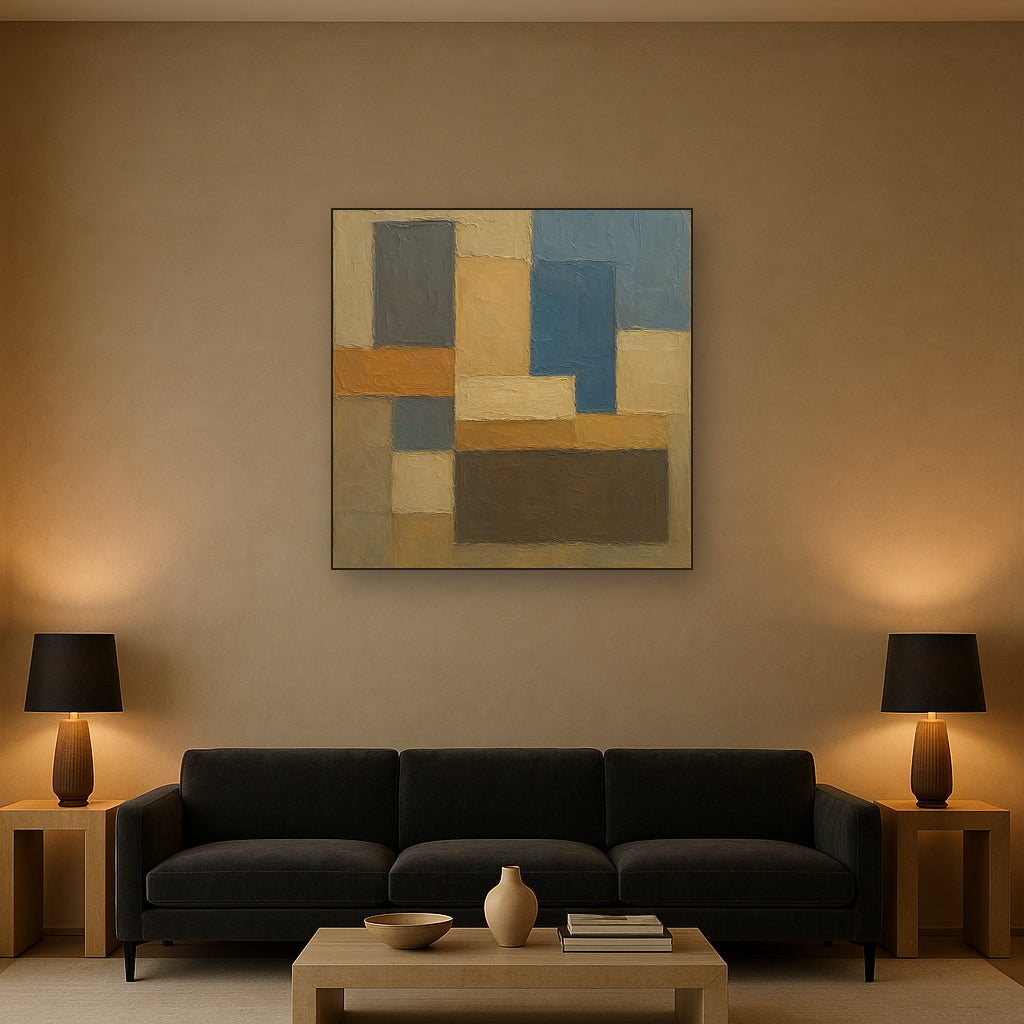 Architectonic Color Block Modern Abstract Oil Painting - View 2
