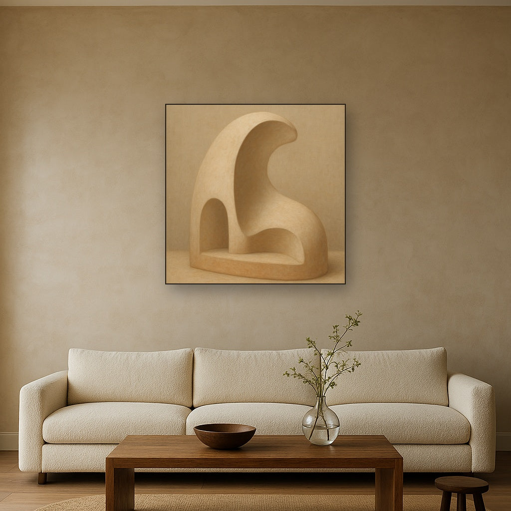 Soft Architectural Curve in Desert Bone No. 17 Oil Painting - View 2