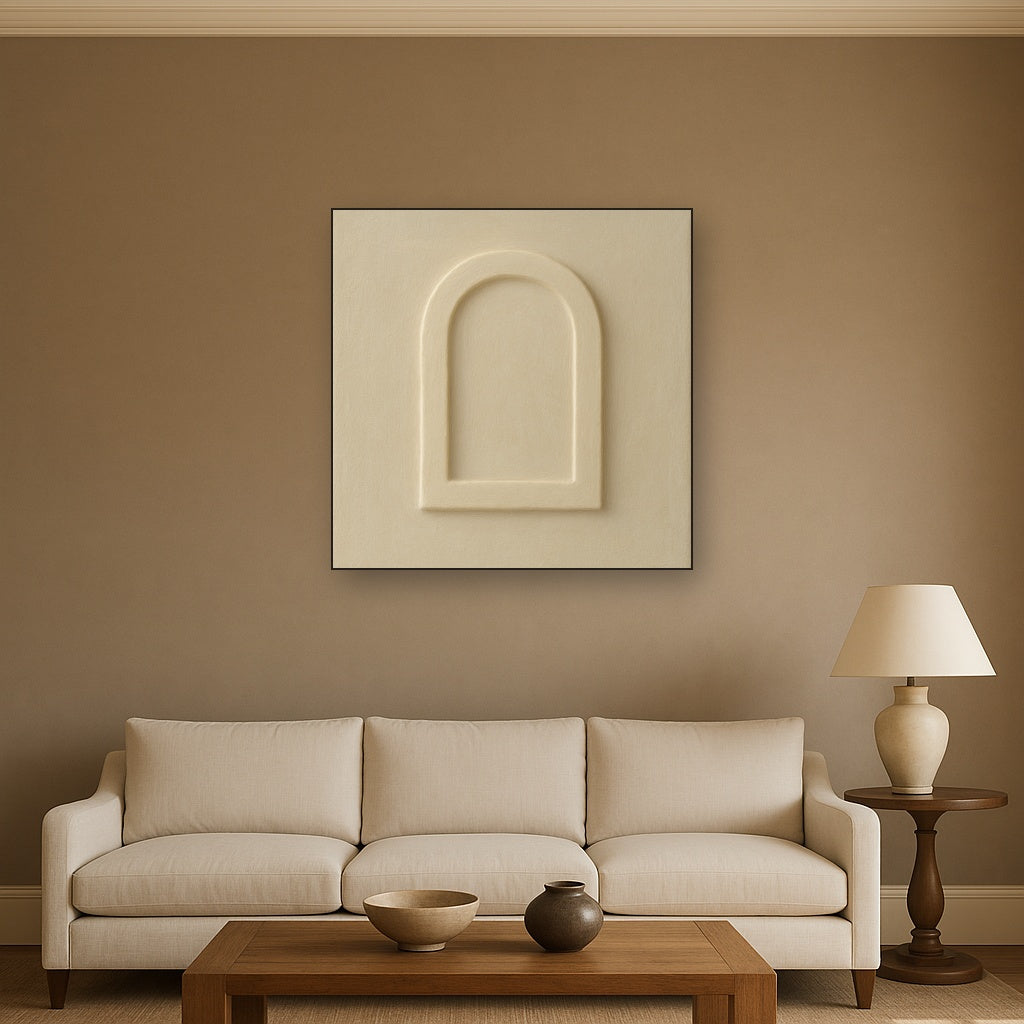Textured Monolithic Plaster Arch No. 9 - Modern Fine Art Oil Painting - View 2