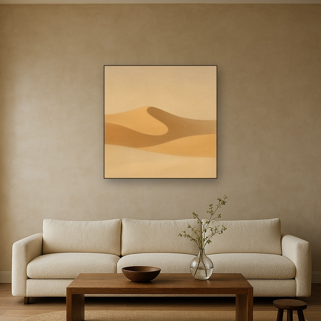 Muted Desert Dune Geometry No. 8 - Modern Fine Art Oil Painting - View 2