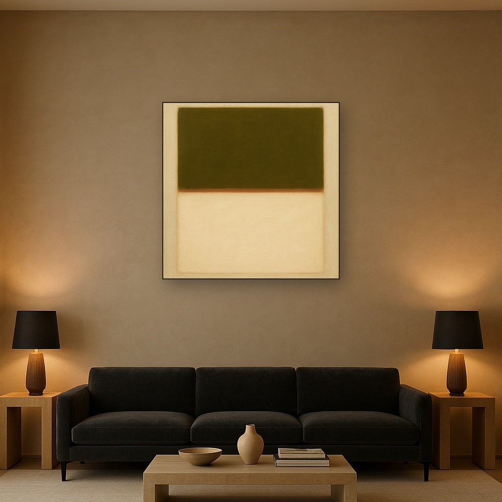 Sage Olive & Alabaster Balance No. 3 - Modern Fine Art Oil Painting - View 2