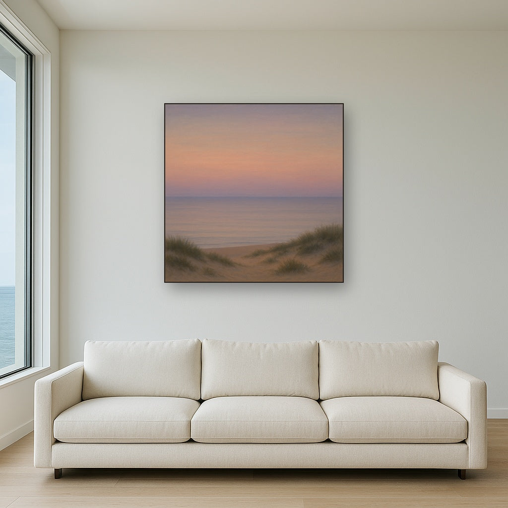 Pastel Dusk Horizon over Calm Atlantic Waters No. 6 Oil Painting - View 2