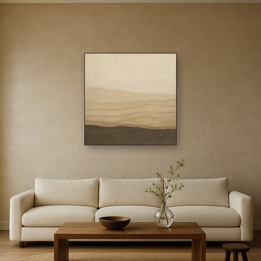 Raw Limestone Horizon & Washed Linen No. 30 Oil Painting - View 2