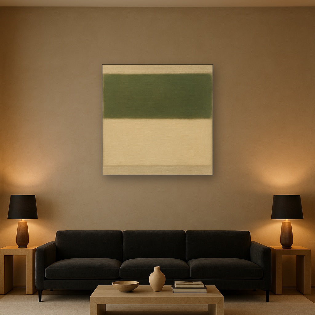 Sage Olive & Alabaster Balance No. 3 - Modern Fine Art Oil Painting - View 2