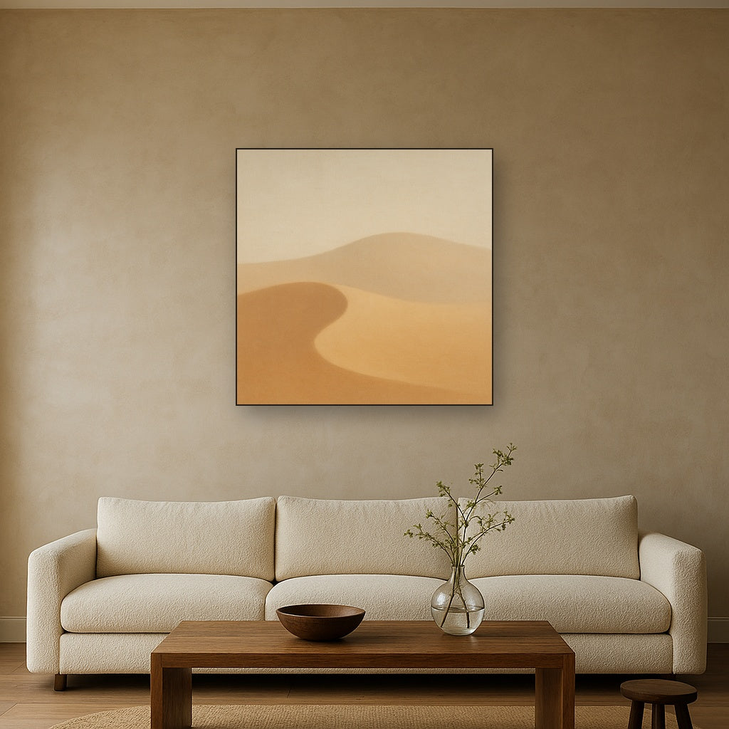 Muted Desert Dune Geometry No. 8 - Modern Fine Art Oil Painting - View 2