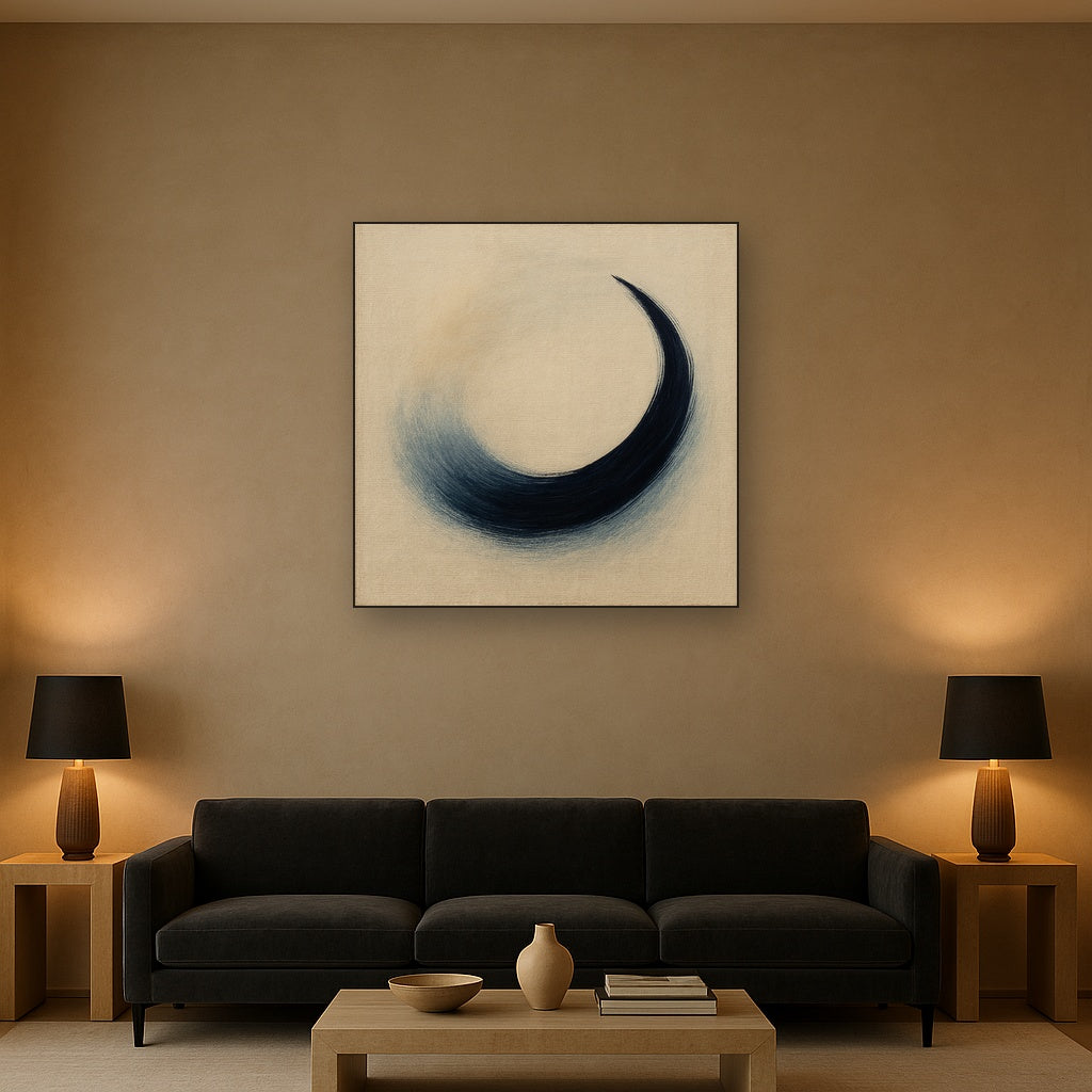 Monochrome Brushstroke Void No. 5 - Modern Fine Art Oil Painting - View 2