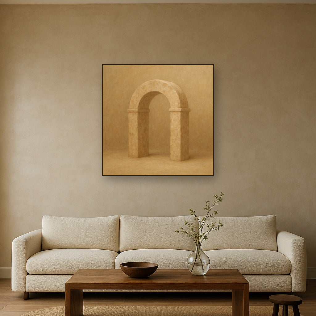 Travertine Stone Arch & Earth Tones No. 10 Oil Painting - View 2