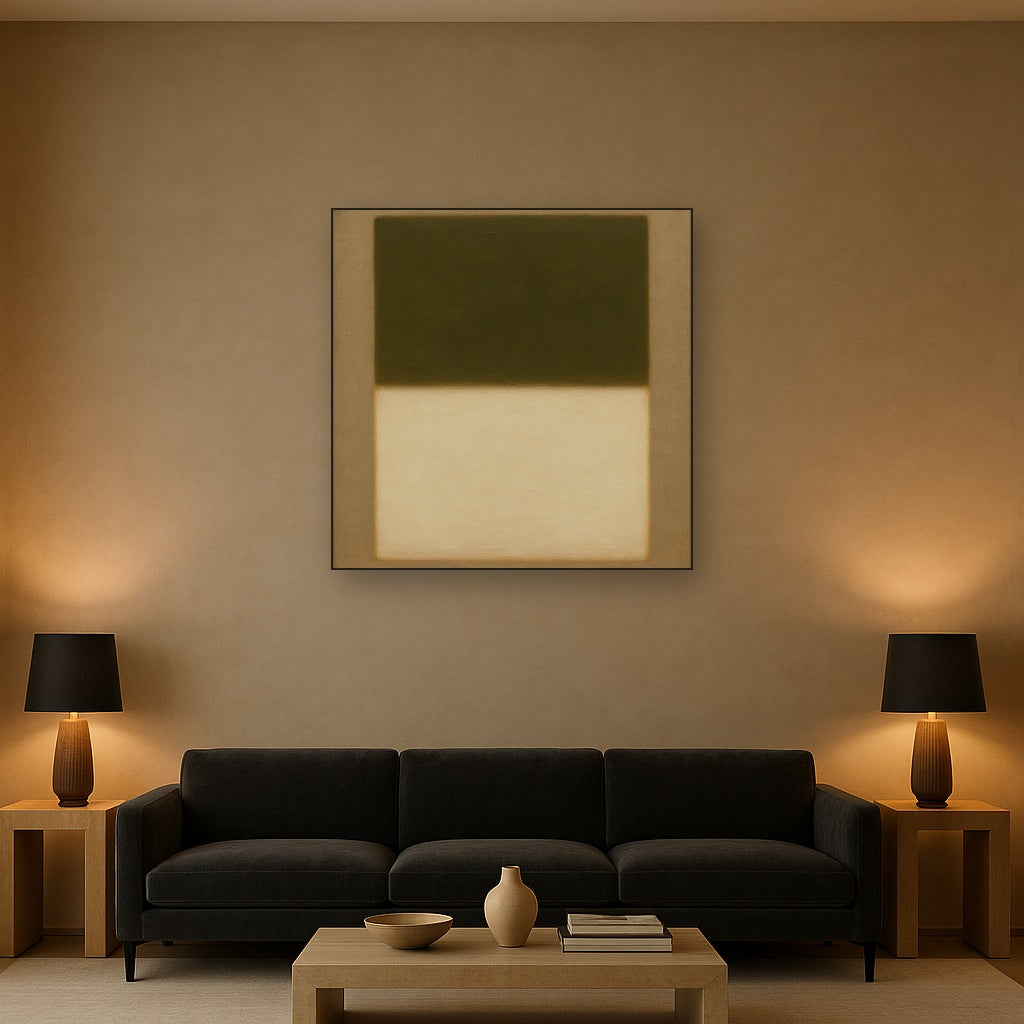 Sage Olive & Alabaster Balance No. 3 - Modern Fine Art Oil Painting - View 2