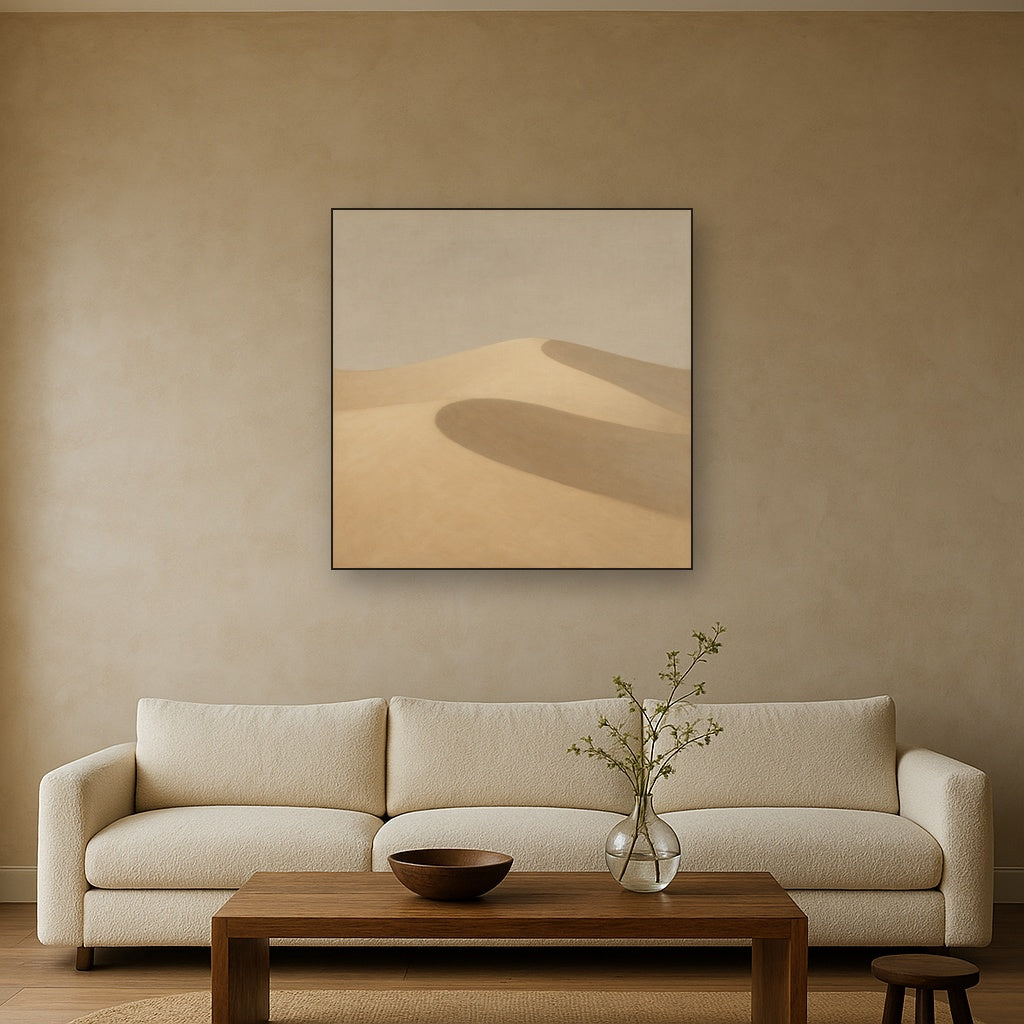 Muted Desert Dune Geometry No. 8 - Modern Fine Art Oil Painting - View 2