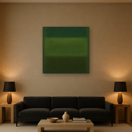 Forest Emerald & Deep Moss Contemplative Field No. 26 Oil Painting - View 2