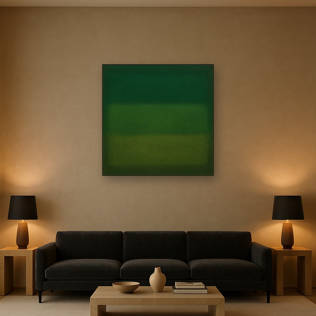 Forest Emerald & Deep Moss Contemplative Field No. 14 Oil Painting - View 2