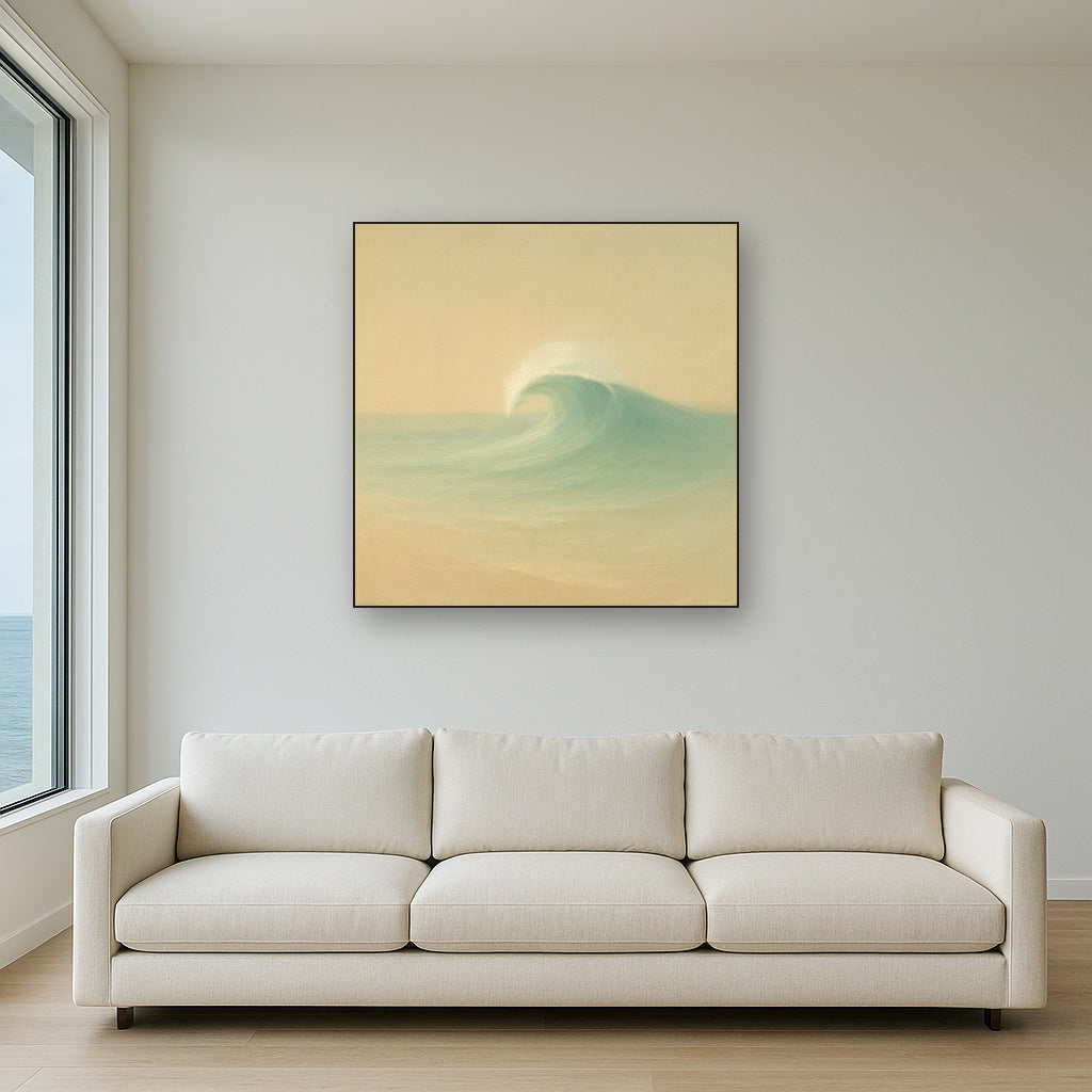 Single Wave Crest in Morning Light No. 4 - Modern Fine Art Oil Painting - View 2
