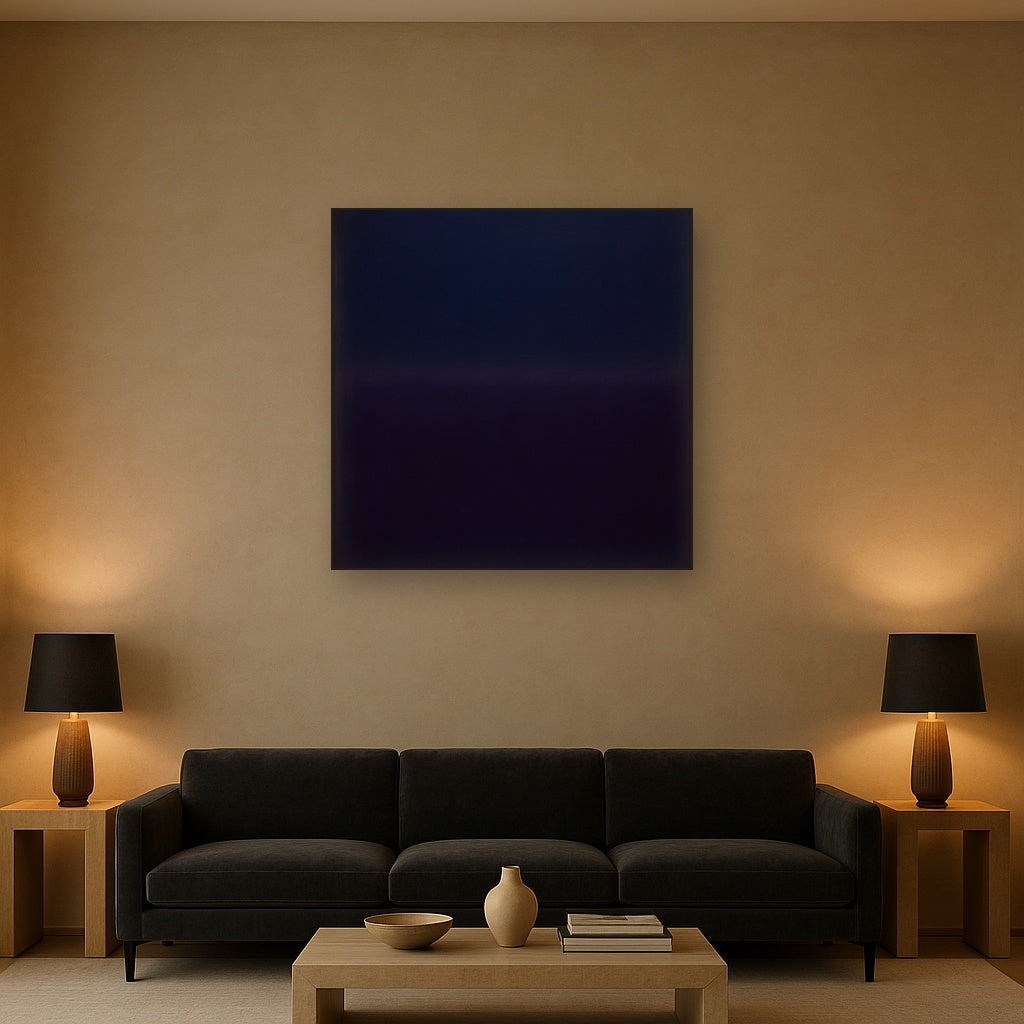 Deep Indigo & Midnight Plum Ambient Field No. 22 Oil Painting - View 2