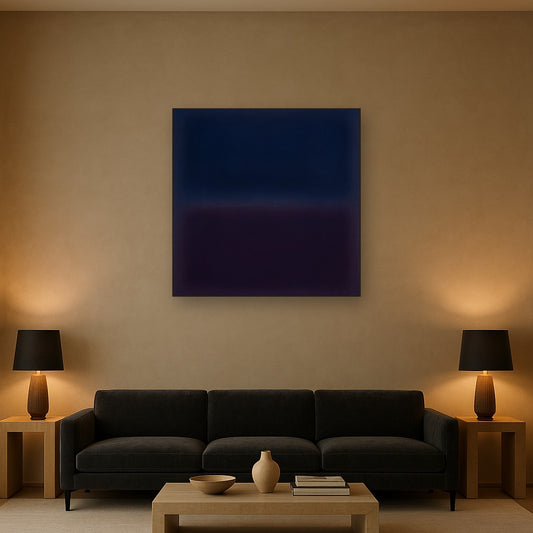 Deep Indigo & Midnight Plum Ambient Field No. 5 Oil Painting - View 2