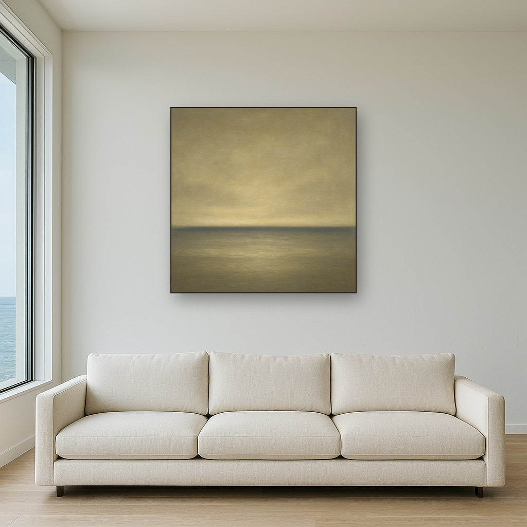 Monochrome Ocean Silence No. 5 - Modern Fine Art Oil Painting - View 2