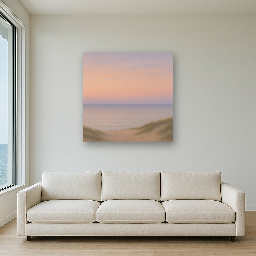 Pastel Dusk Horizon over Calm Atlantic Waters No. 14 Oil Painting - View 2