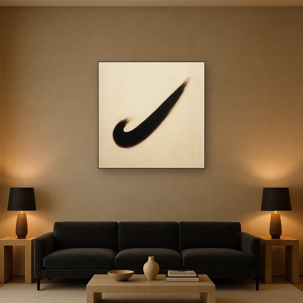 Monochrome Brushstroke Void No. 5 - Modern Fine Art Oil Painting - View 2