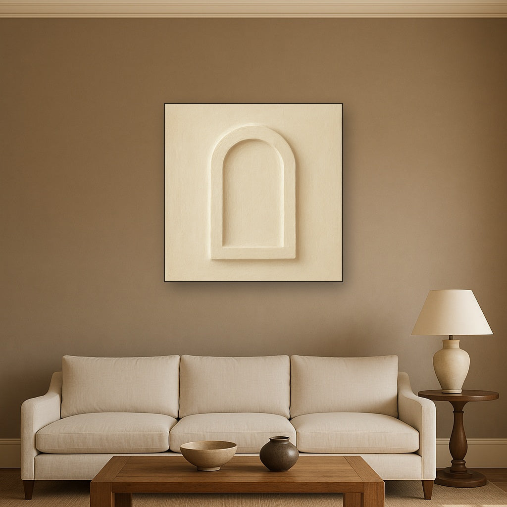 Textured Monolithic Plaster Arch No. 9 - Modern Fine Art Oil Painting - View 2
