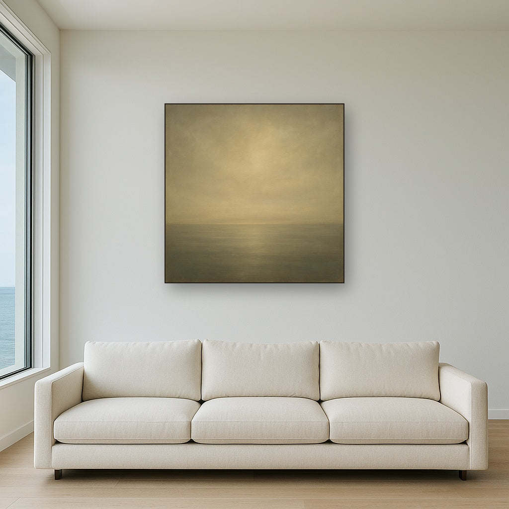Monochrome Ocean Silence No. 5 - Modern Fine Art Oil Painting - View 2