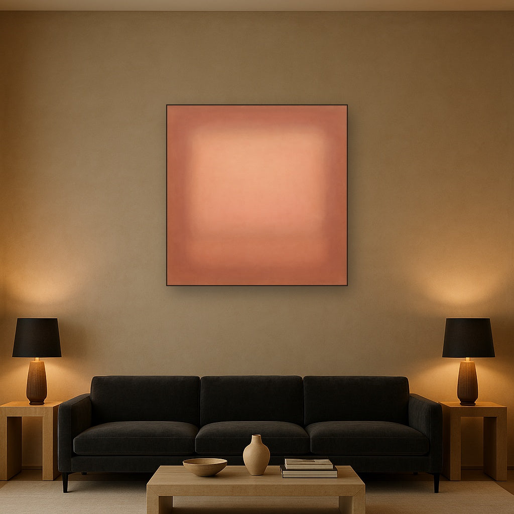 Blush Rose & Dusky Terracotta Ambient Glow No. 30 Oil Painting - View 2