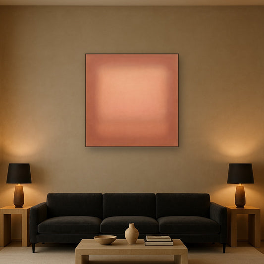 Blush Rose & Dusky Terracotta Ambient Glow No. 30 Oil Painting - View 2