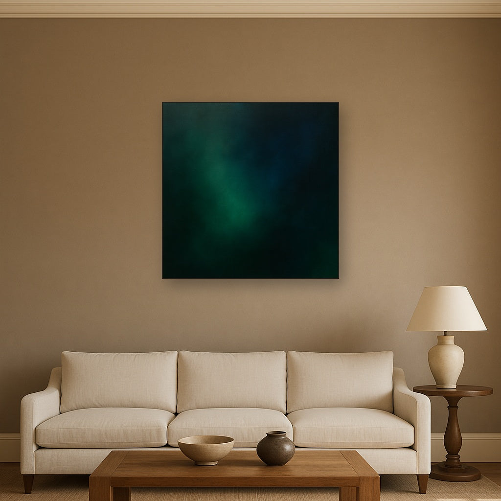 Emerald & Midnight Sapphire Sfumato Immersion No. 6 Oil Painting - View 2