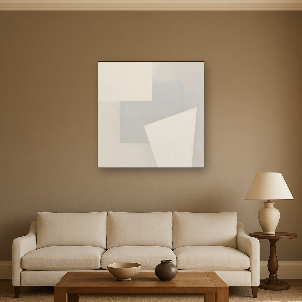Architectural Stucco Geometry No. 3 - Modern Fine Art Oil Painting - View 2