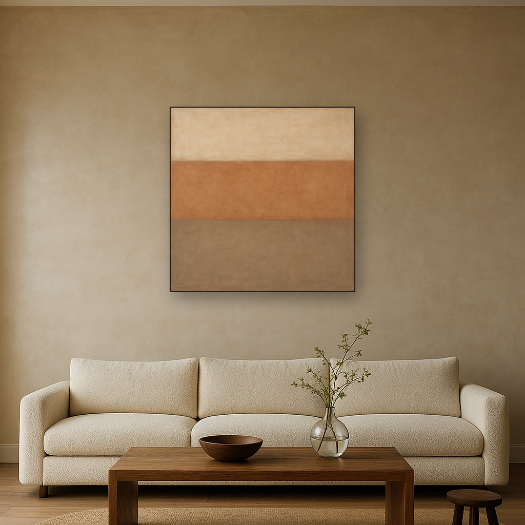 Aged Plaster & Sand Horizon No. 2 - Modern Fine Art Oil Painting - View 2