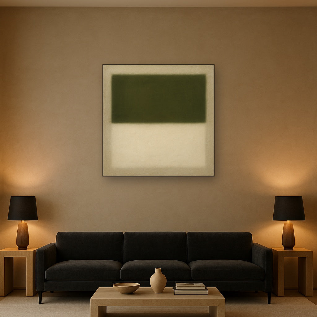 Sage Olive & Alabaster Balance No. 3 - Modern Fine Art Oil Painting - View 2