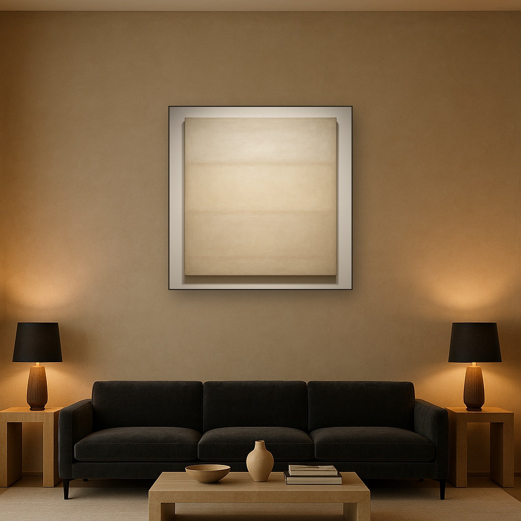 Oatmeal White & Pale Alabaster Monochrome Study No. 28 Oil Painting - View 2