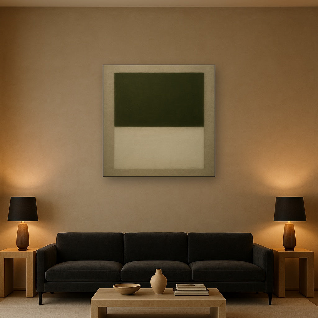 Sage Olive & Alabaster Balance No. 3 - Modern Fine Art Oil Painting - View 2