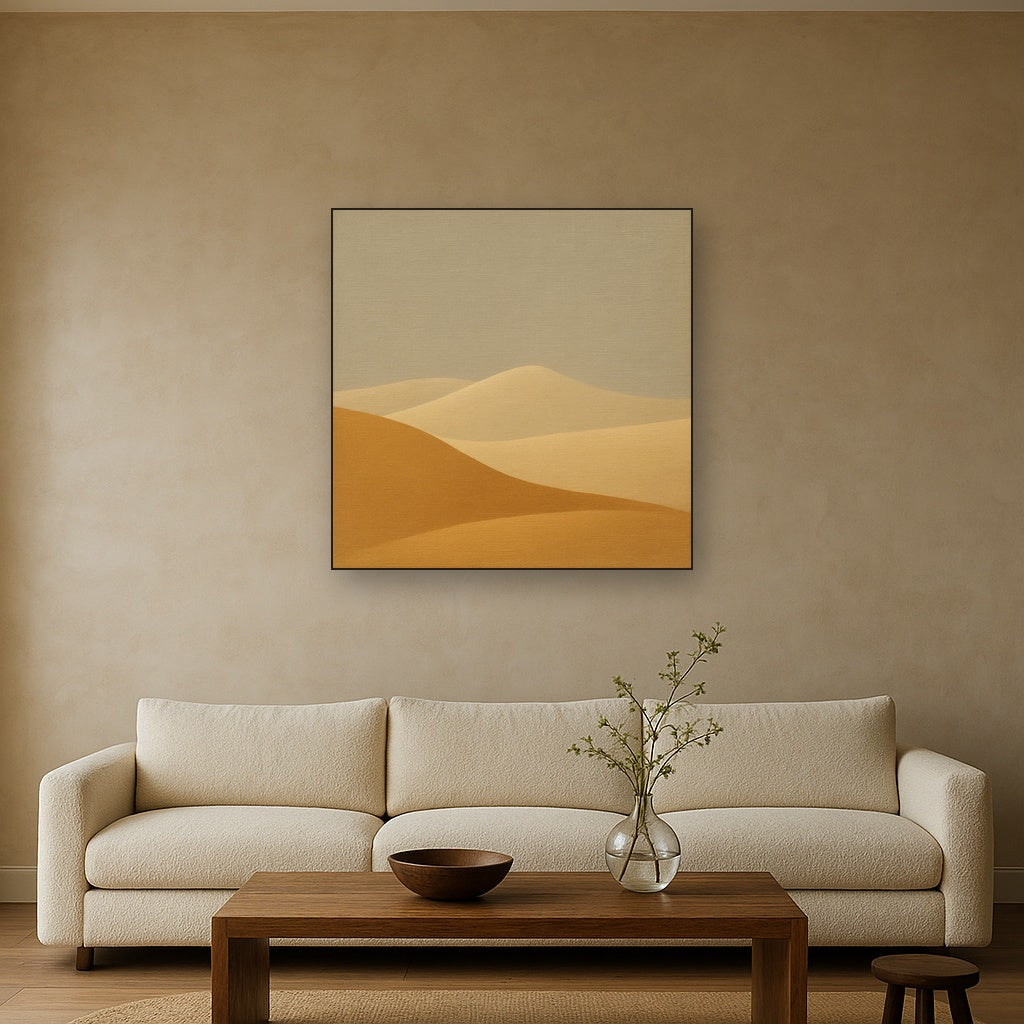 Muted Desert Dune Geometry No. 8 - Modern Fine Art Oil Painting - View 2