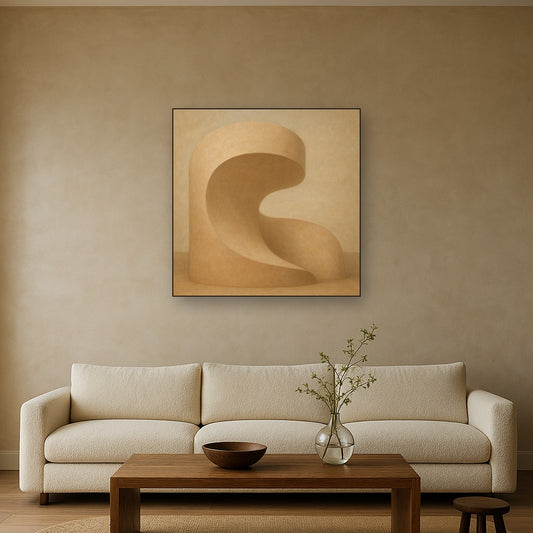 Soft Architectural Curve in Desert Bone No. 22 Oil Painting - View 2