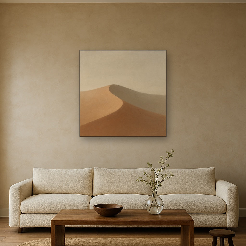 Muted Desert Dune Geometry No. 8 - Modern Fine Art Oil Painting - View 2