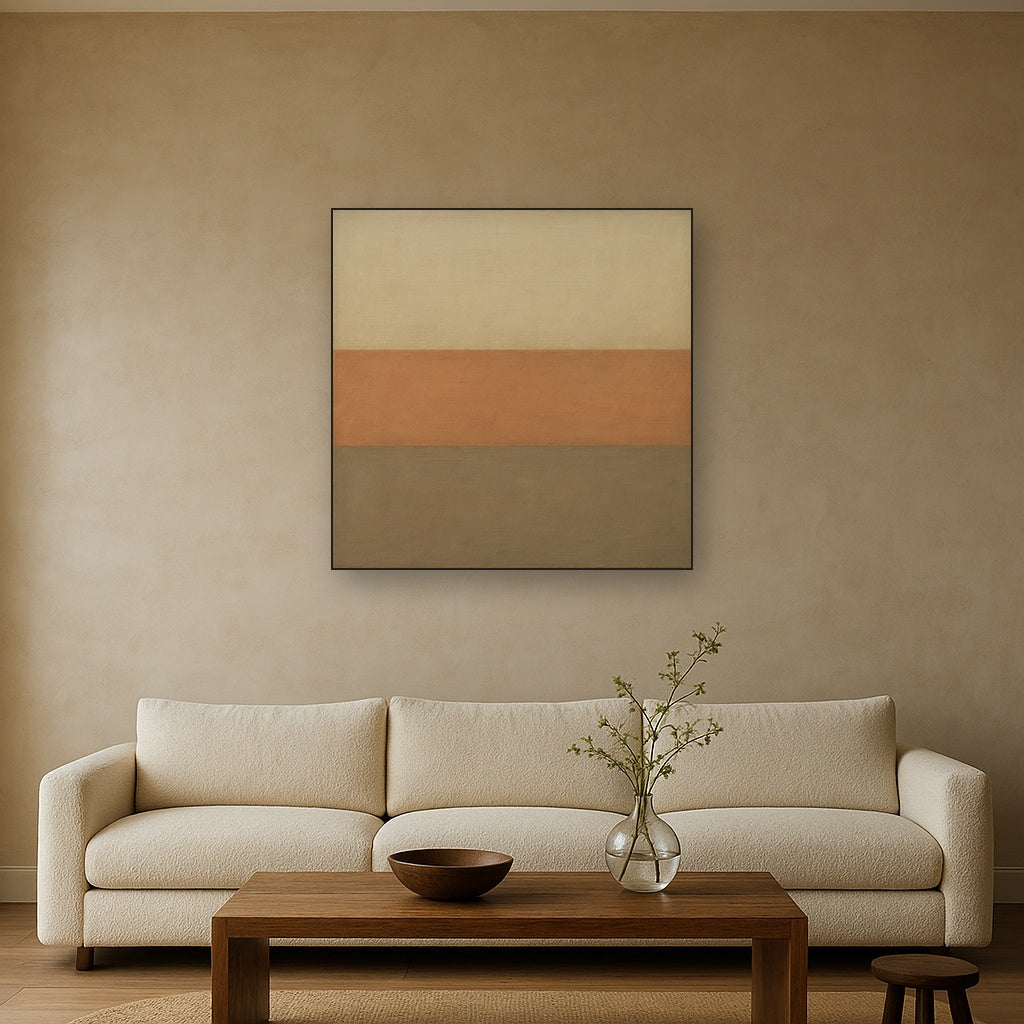 Aged Plaster & Sand Horizon No. 2 - Modern Fine Art Oil Painting - View 2