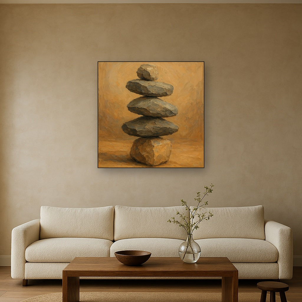 Imperfect Balance in Sand & Stone Oil Painting - View 2