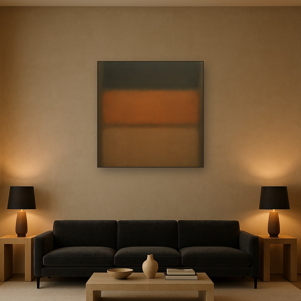 Charcoal Slate & Burnished Copper Horizon No. 28 Oil Painting - View 2