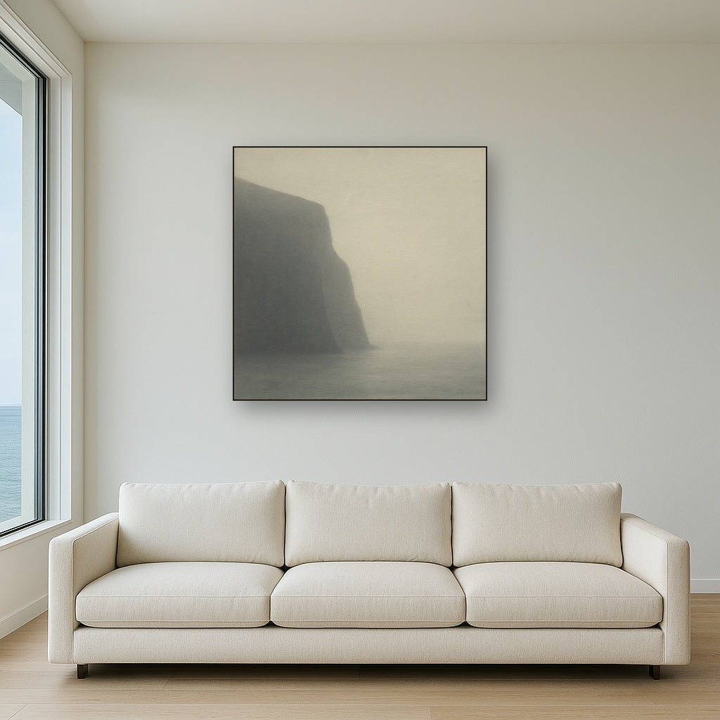 Solitary Headland in Fog No. 9 - Modern Fine Art Oil Painting - View 2