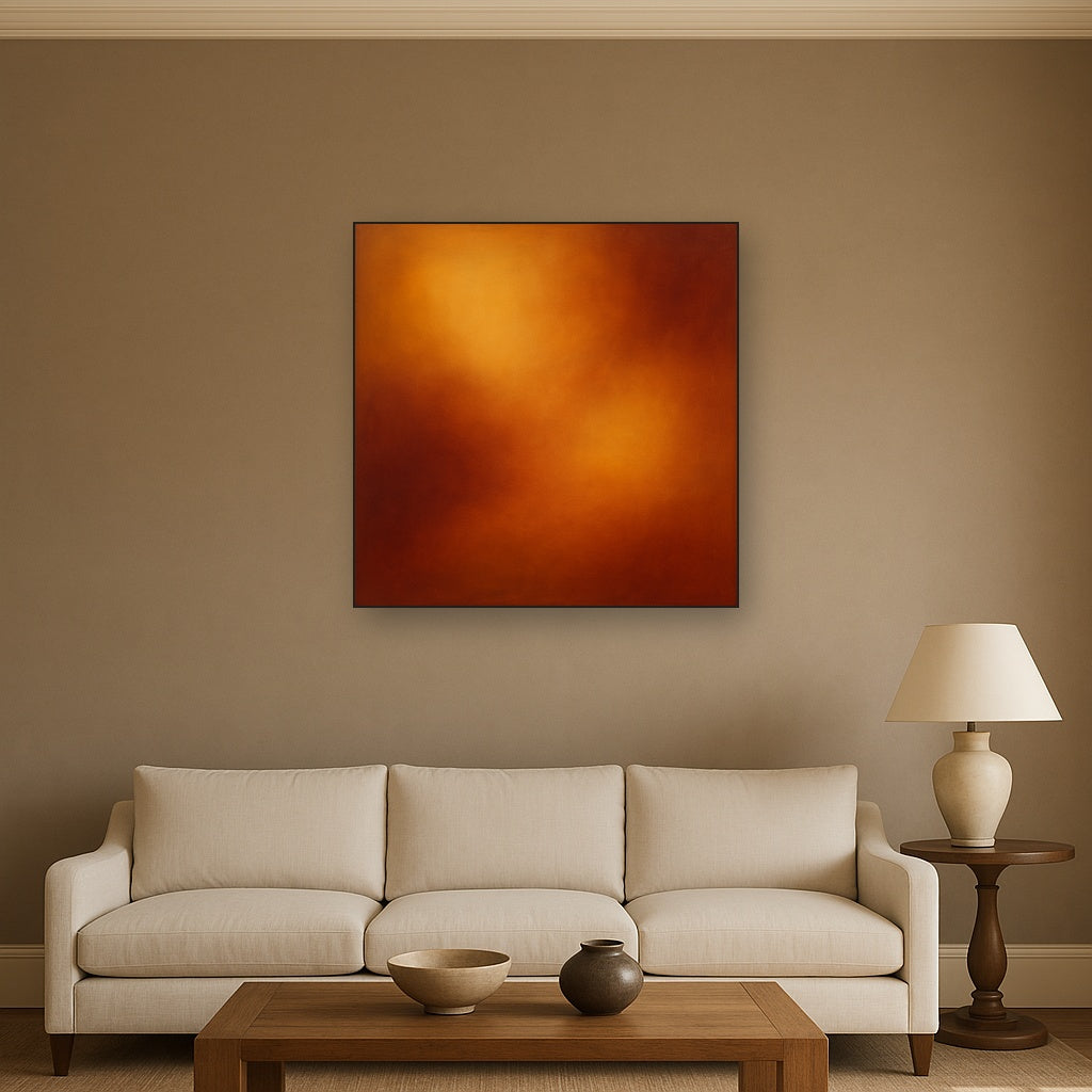 Deep Topaz & Spiced Terracotta Glow No. 14 Oil Painting - View 2