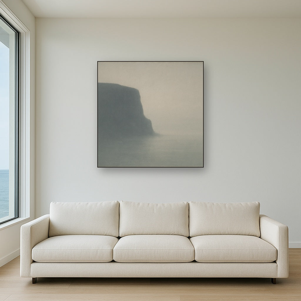 Solitary Headland in Fog No. 9 - Modern Fine Art Oil Painting - View 2