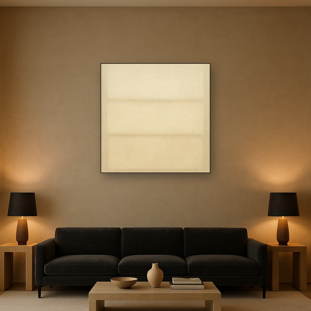 Oatmeal White & Pale Alabaster Monochrome Study No. 25 Oil Painting - View 2