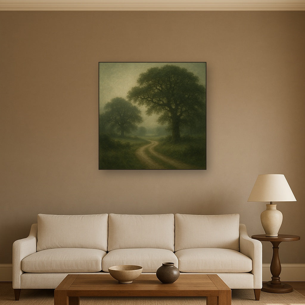 Misty English Countryside Lane No. 8 Oil Painting - View 2