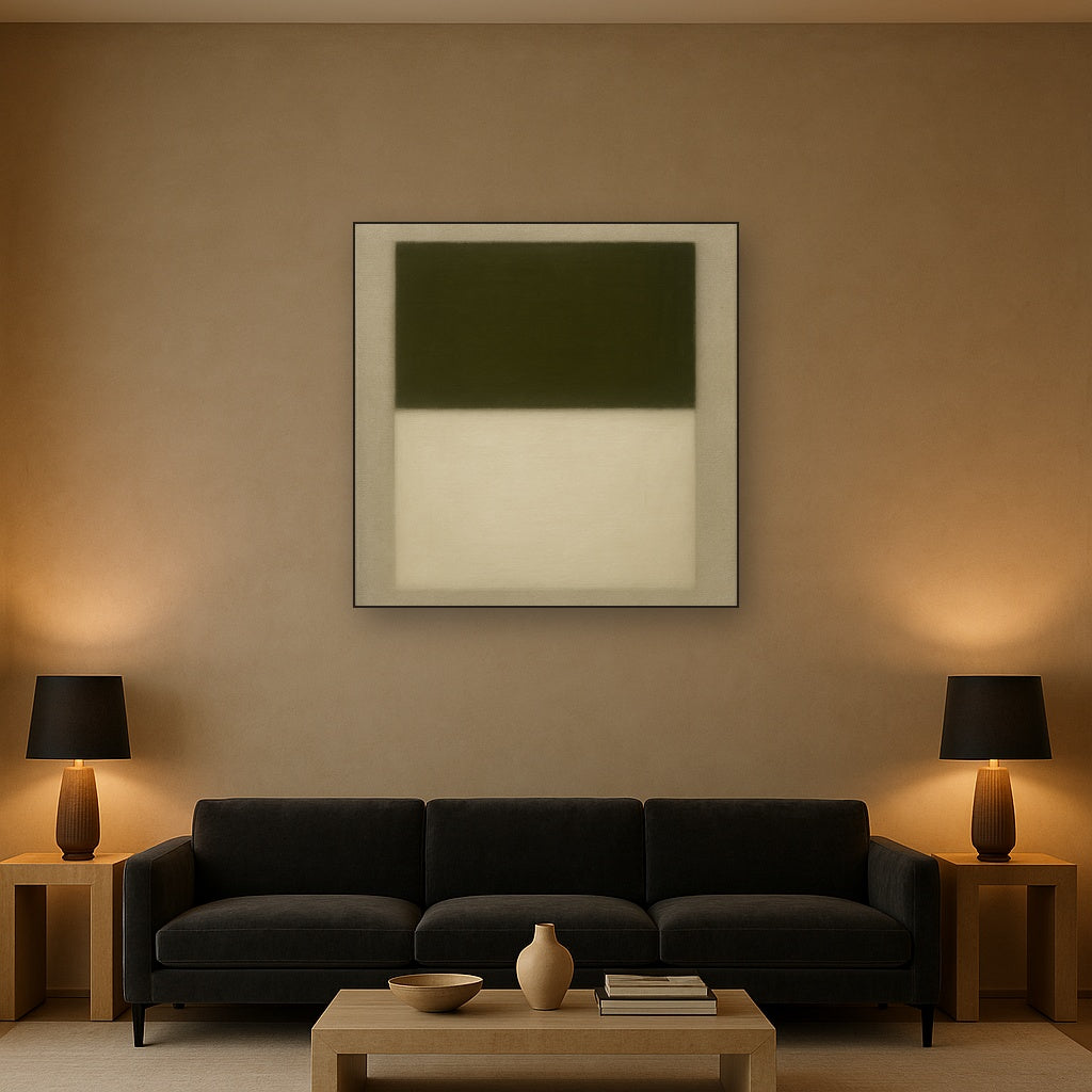 Sage Olive & Alabaster Balance No. 3 - Modern Fine Art Oil Painting - View 2