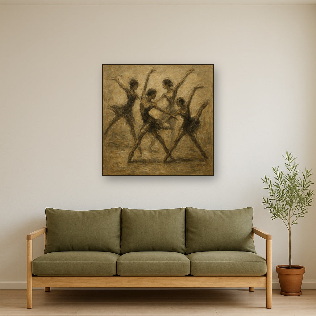 Gestural Dancers in Motion Figurative Oil Painting - View 2