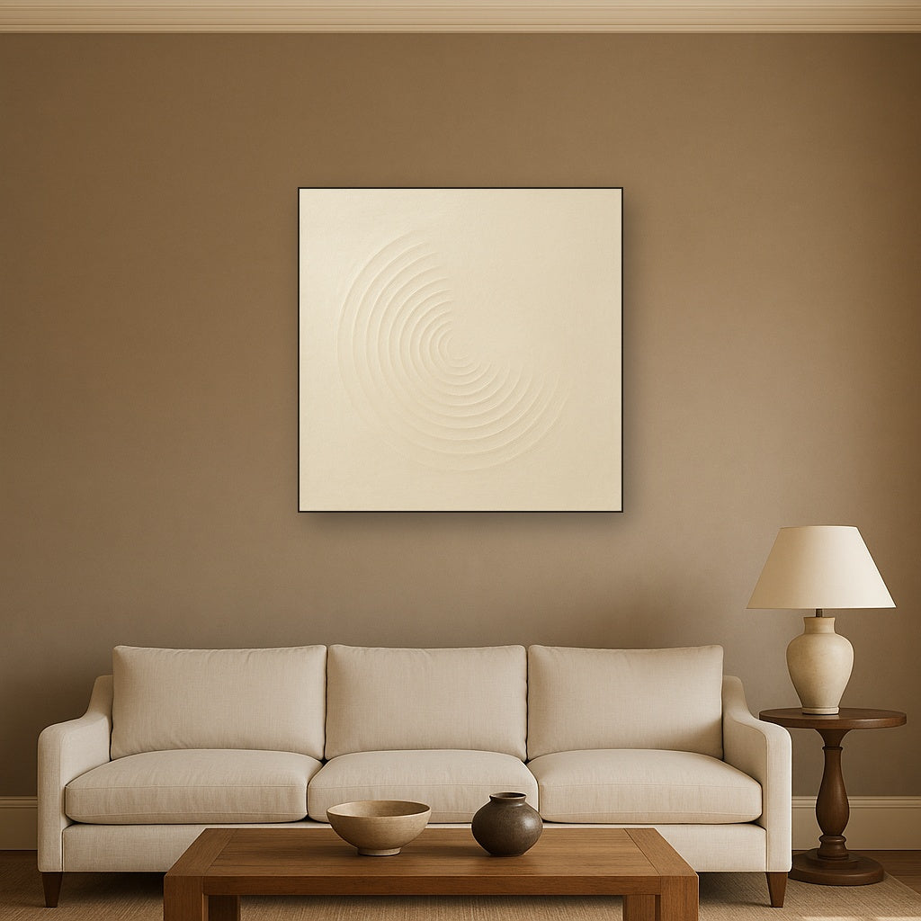 Radial Sunburst Plaster Ridge No. 5 - Modern Fine Art Oil Painting - View 2