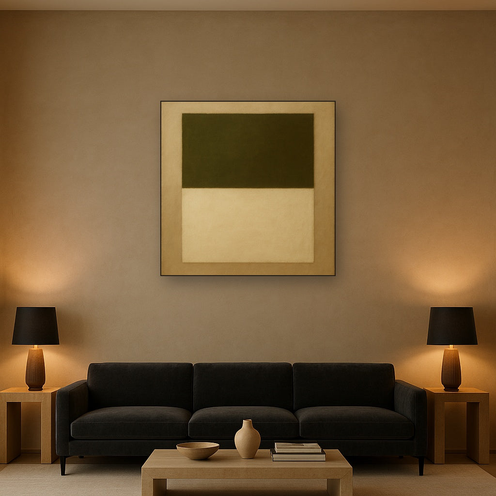 Sage Olive & Alabaster Balance No. 3 - Modern Fine Art Oil Painting - View 2