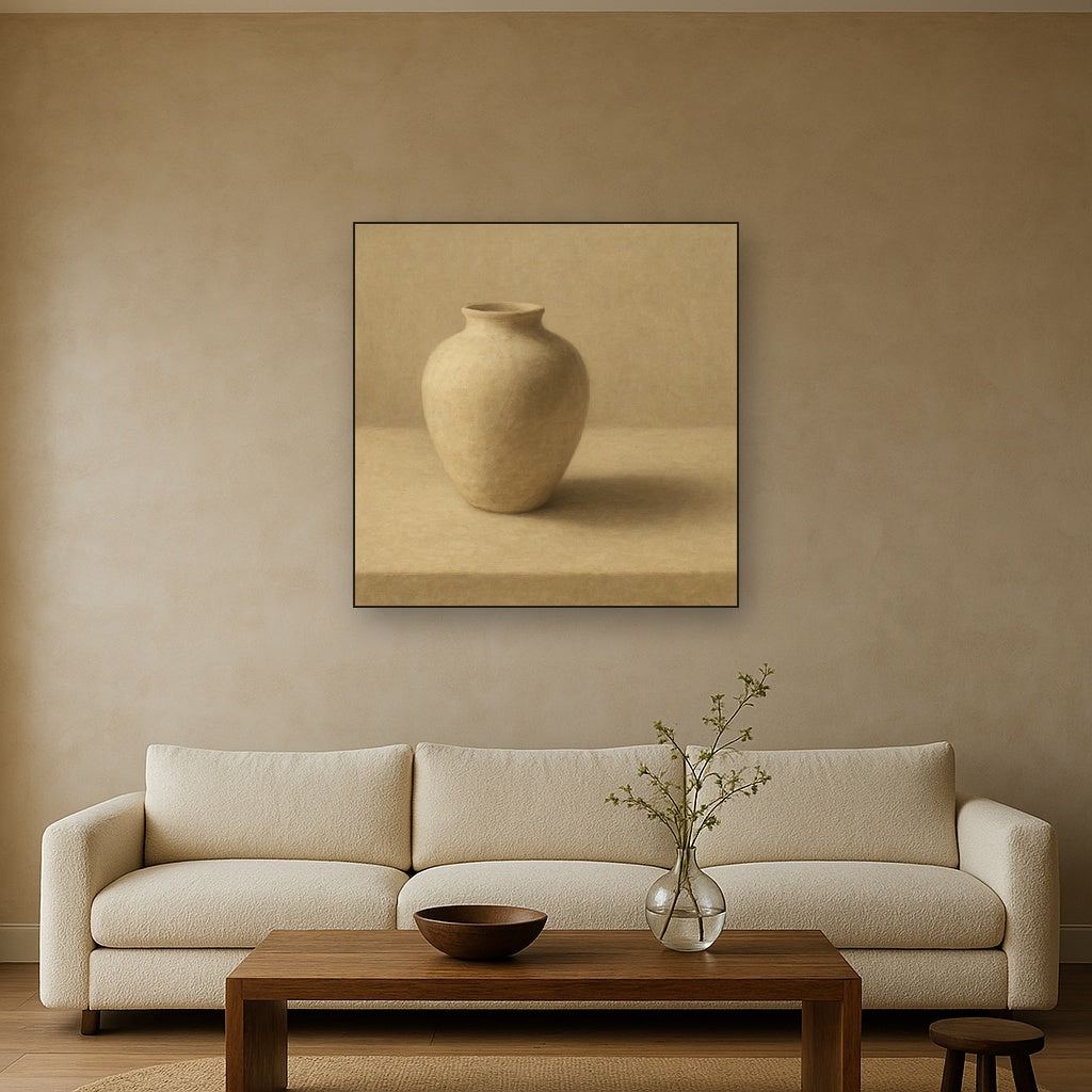 Organic Clay Vessel & Solitary Shadow No. 5 Oil Painting - View 2