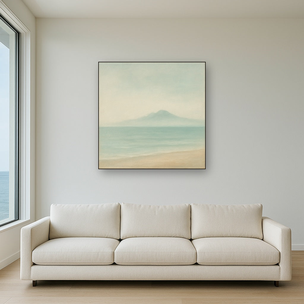 Misty Fjord & Low Clouds No. 7 - Modern Fine Art Oil Painting - View 2