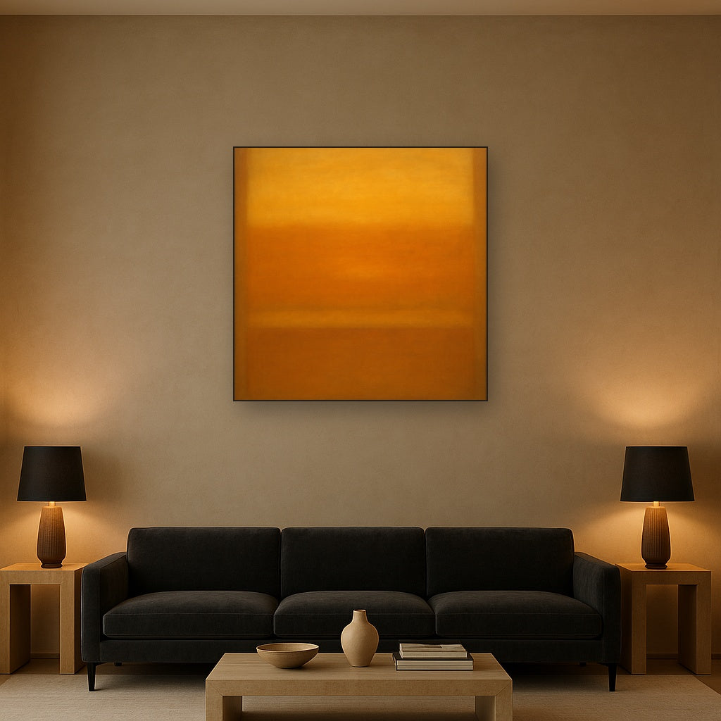 Warm Amber & Raw Sienna Sunset Meditation No. 29 Oil Painting - View 2
