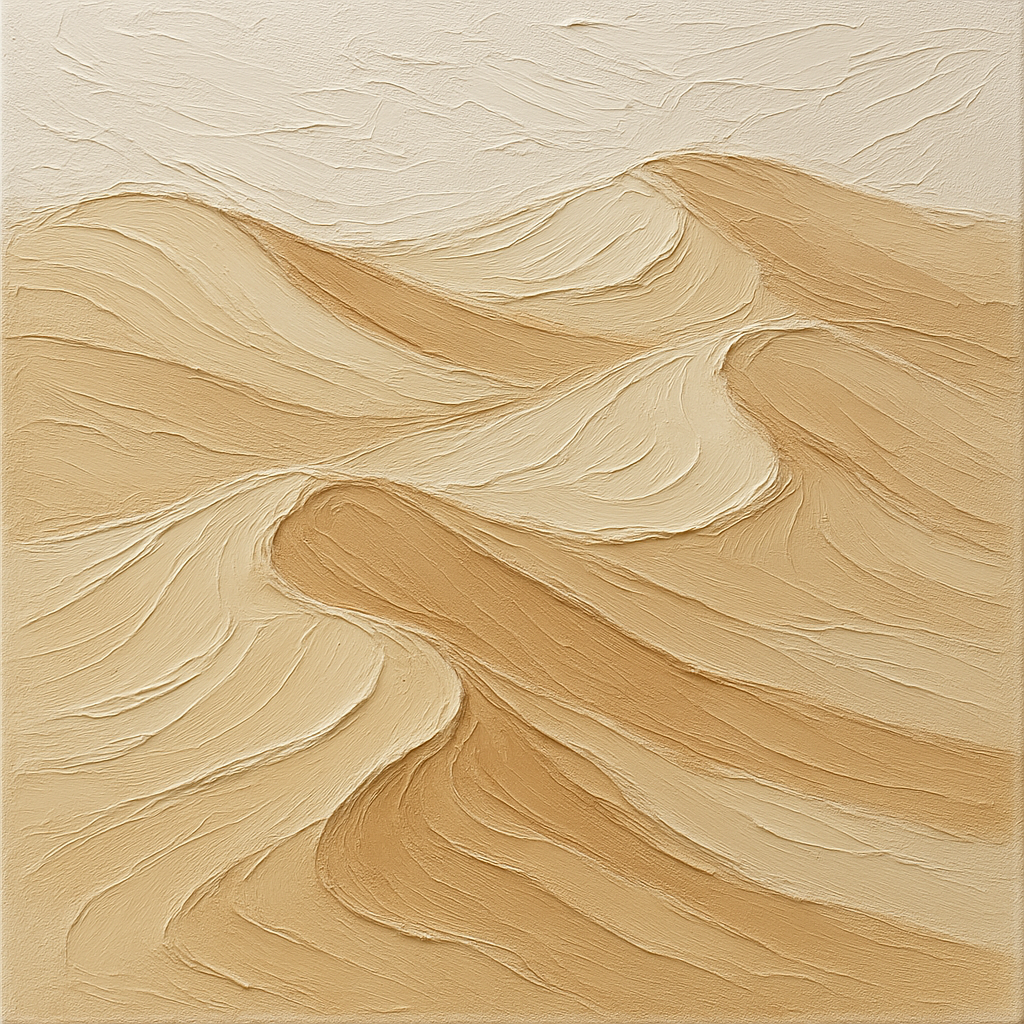 Textured Neutral Sand Dunes Oil Painting 100% Hand Painted Oil on Belgian Linen Canvas, Modern Japandi Wabi Sabi Wall Decor